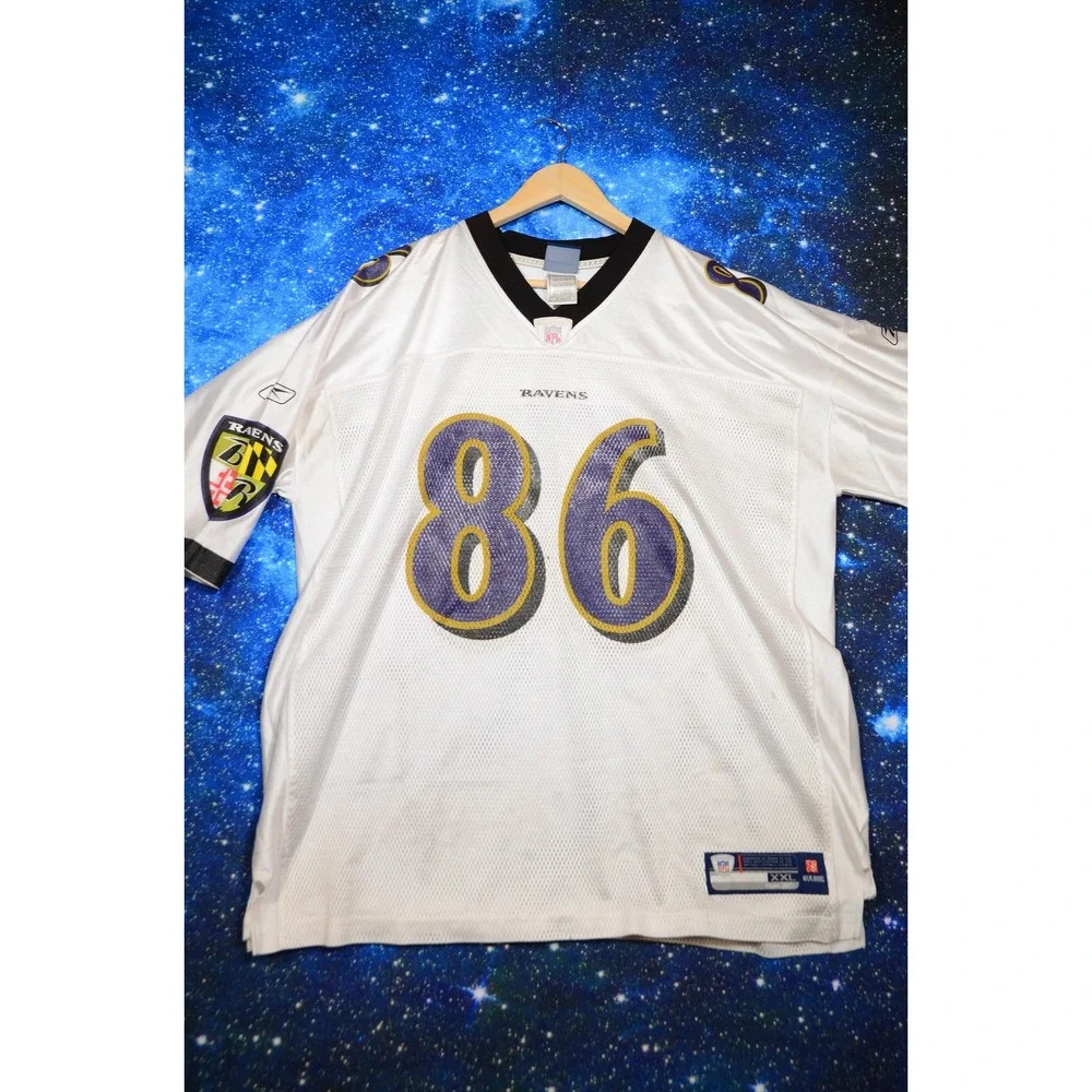 Baltimore Ravens Jersey Mens 2XL White‎ NFL Football Todd Heap Reebok Authentic